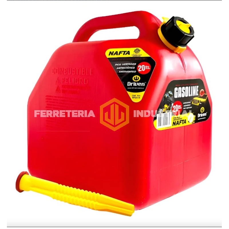 BIDÓN PARA COMBUSTIBLE 20LTS ROJO